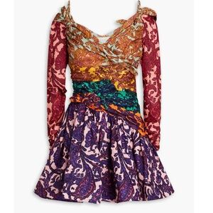 ZIMMERMANN
Cold-shoulder knotted paisley-print linen mini dress